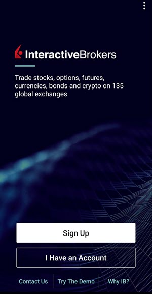 Image of the IBKR mobile android phone I have an account page. 